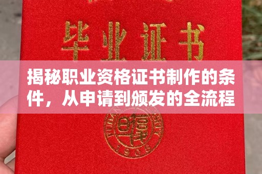 花山揭秘职业资格证书制作的条件，从申请到颁发的全流程解析